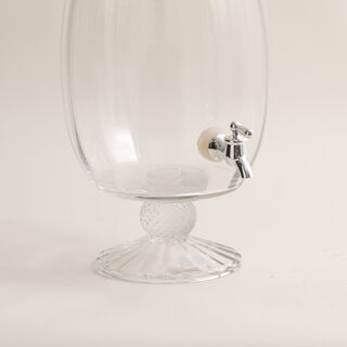 براد زجاجي شفاف مع صنبور فضي لتقديم العصاير من لا ميسا سعة 6.5 لتر