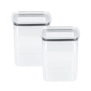 Snips Cheese Shaker and Fridge Storage Container, Set of 2, Clear Plastic  with Yellow Lid 